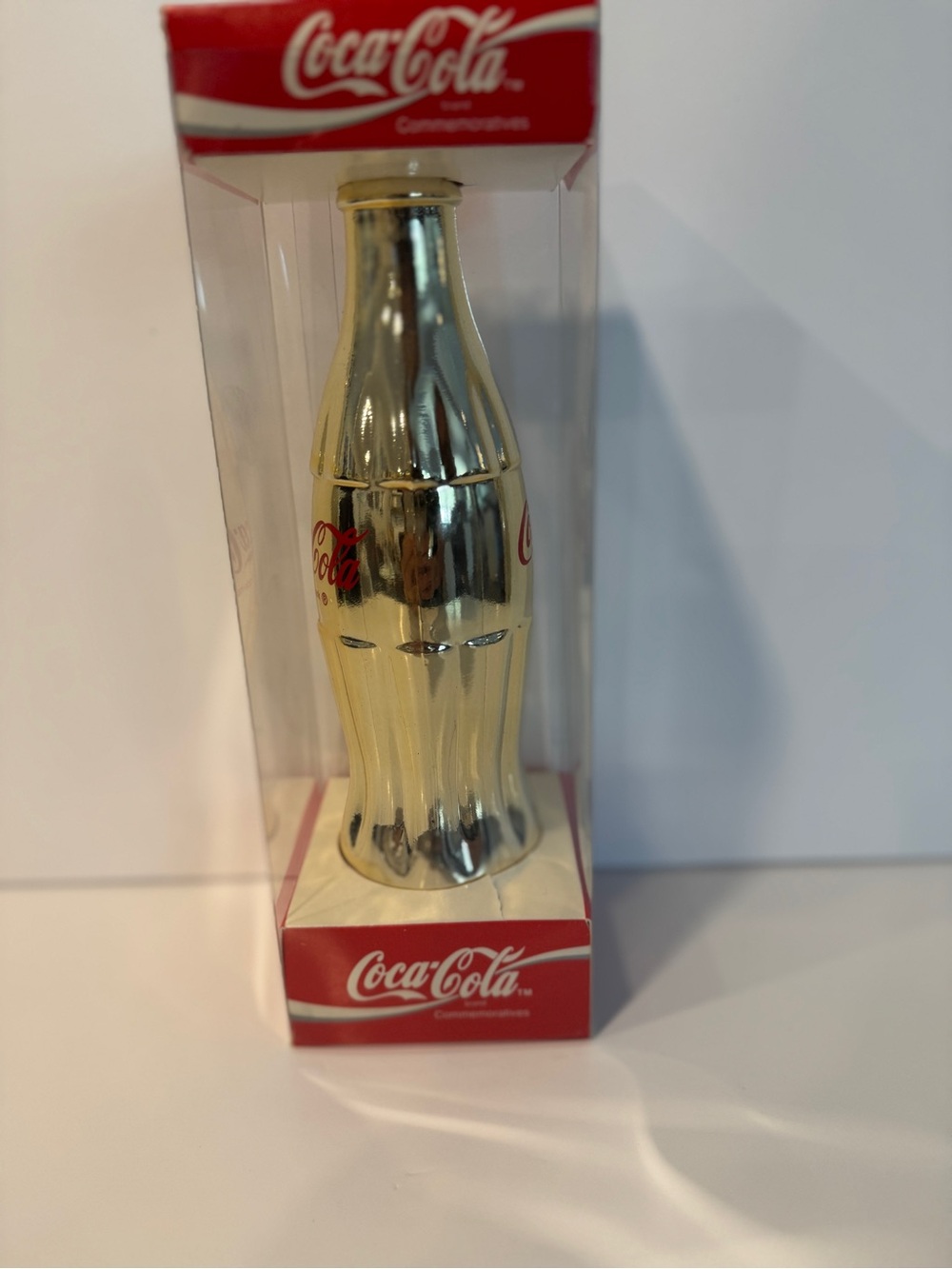 Coca Cola Metallic Gold Bottle Figurine Ornament
